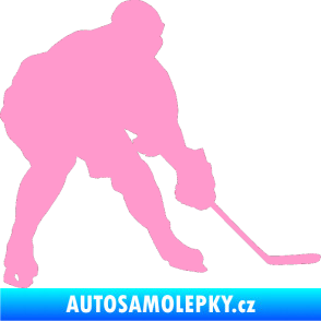Samolepka Hokejista 016 pravá světle růžová