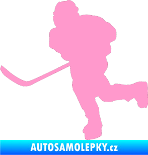 Samolepka Hokejista 017 levá světle růžová