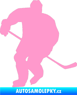 Samolepka Hokejista 020 levá světle růžová