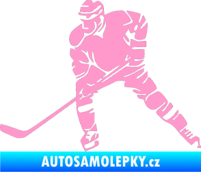 Samolepka Hokejista 026 levá světle růžová