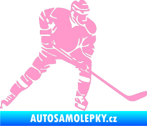 Samolepka Hokejista 026 pravá světle růžová