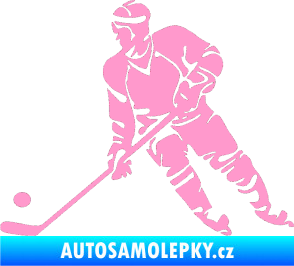 Samolepka Hokejista 027 levá světle růžová