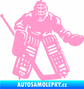 Samolepka Hokejista 028 levá brankář světle růžová
