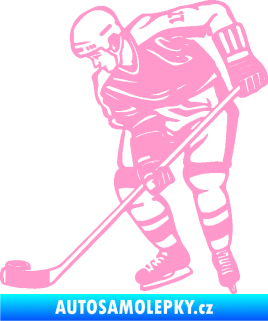Samolepka Hokejista 029 levá světle růžová
