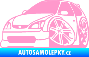 Samolepka Honda Civic karikatura levá světle růžová