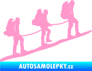 Samolepka Horolezci pravá světle růžová