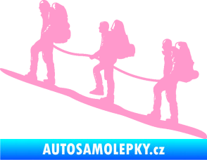 Samolepka Horolezci levá světle růžová