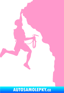 Samolepka Horolezec 003 pravá světle růžová