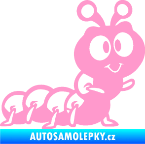 Samolepka Housenka 002 pravá světle růžová