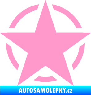 Samolepka Hvězda US Army 001 světle růžová