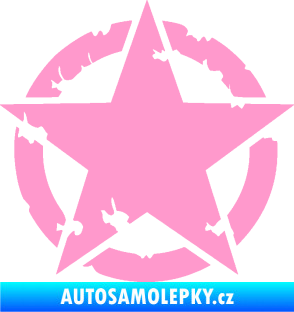Samolepka Hvězda US Army 003 narušená světle růžová