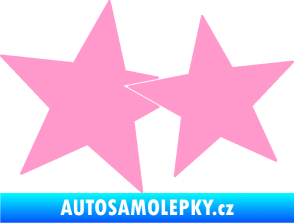 Samolepka Hvězdy 002 levá spojené světle růžová