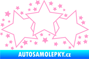 Samolepka Hvězdy a hvězdičky dekor světle růžová