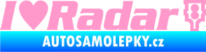 Samolepka I love radar nápis světle růžová