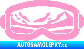 Samolepka I love snow brýle pravá světle růžová