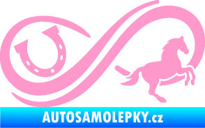 Samolepka Infinity 005 pravá koník s podkovou světle růžová