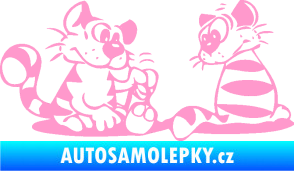 Samolepka Interiér 010 levá kočičky světle růžová