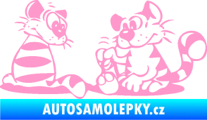 Samolepka Interiér 010 pravá kočičky světle růžová