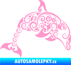Samolepka Interiér 015 pravá delfín  světle růžová