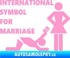 Samolepka International symbol for marriage světle růžová