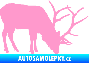 Samolepka Jelen 008 pravá světle růžová
