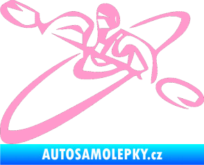 Samolepka Kajakář 001 levá světle růžová