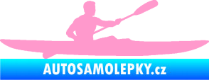 Samolepka Kajakář 003 pravá světle růžová