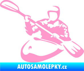 Samolepka Kajakář 004 levá světle růžová