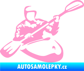 Samolepka Kajakář 004 pravá světle růžová