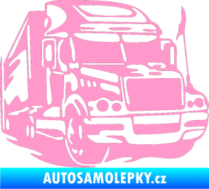Samolepka Kamion 002 pravá nákladní auto světle růžová