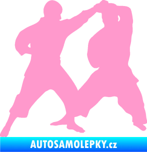 Samolepka Karate 013 levá souboj světle růžová