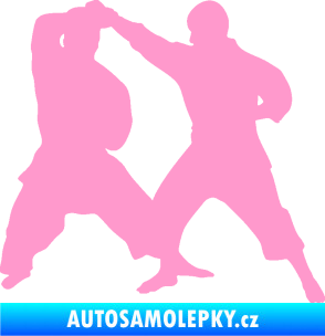 Samolepka Karate 013 pravá souboj světle růžová