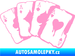 Samolepka Karty 004 světle růžová