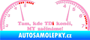 Samolepka Kde TDi končí světle růžová