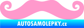 Samolepka Knír 001 movember, moustache styl světle růžová