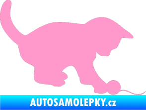 Samolepka Kočka 002 pravá světle růžová