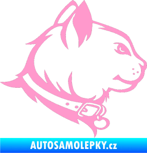 Samolepka Kočka 003 pravá světle růžová