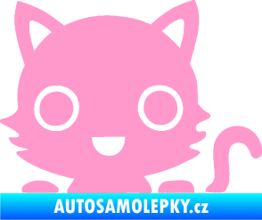 Samolepka Kočka 014 pravá kočka v autě světle růžová