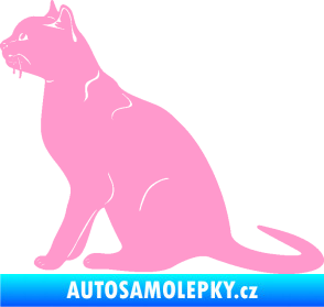 Samolepka Kočka 021 levá světle růžová