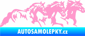 Samolepka Koníci 004 pravá stádo světle růžová