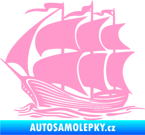 Samolepka Koráb 002 levá světle růžová