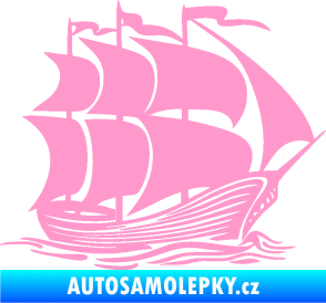 Samolepka Koráb 002 pravá světle růžová