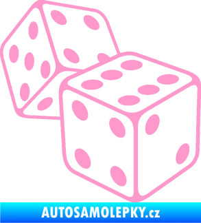 Samolepka Kostky 003 pravá hrací kostky světle růžová