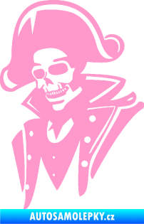 Samolepka Kostra pirát levá světle růžová