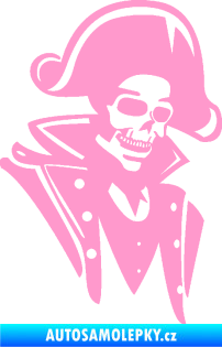 Samolepka Kostra pirát pravá světle růžová