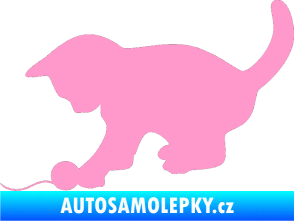 Samolepka Koťátko 001 levá světle růžová