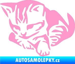 Samolepka Koťátko 003 levá světle růžová