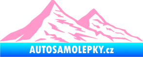 Samolepka Krajina hory 009 pravá světle růžová