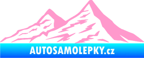 Samolepka Krajina hory 009 levá světle růžová