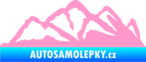 Samolepka Krajina hory 013 pravá světle růžová